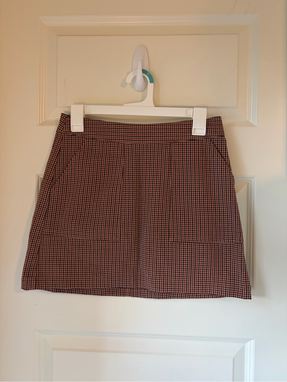 a new day Burgundy and Black Mini Skirt